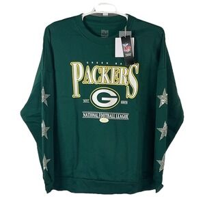 Green Bay Packers Sweatshirt Women Large Dark Green Gameday Couture NFL Football